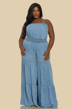 Cargar imagen en el visor de la galería, PLUS - Curvy Chic Smocked Denim Jumpsuit