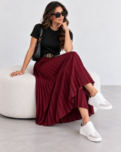 Load image into Gallery viewer, Pleated Chiffon Belted Midaxi Skirt