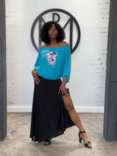 Load image into Gallery viewer, Woman Face Patch Designer Blouse Turquoise