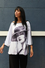 Load image into Gallery viewer, Woman Face Designer Blouse Black & White