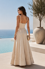Load image into Gallery viewer, Champagne Ribbon Statement Maxi Dress