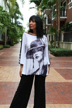 Load image into Gallery viewer, Woman Face Designer Blouse Black & White