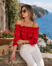 Cargar imagen en el visor de la galería, Romantic Off Shoulder Ruffle Blouse