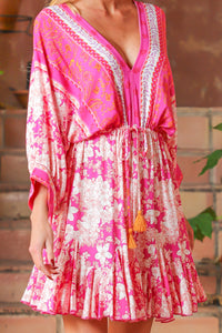Fuchsia Printed Dress