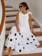 Cargar imagen en el visor de la galería, Luna Dot Linen Midi Dress
