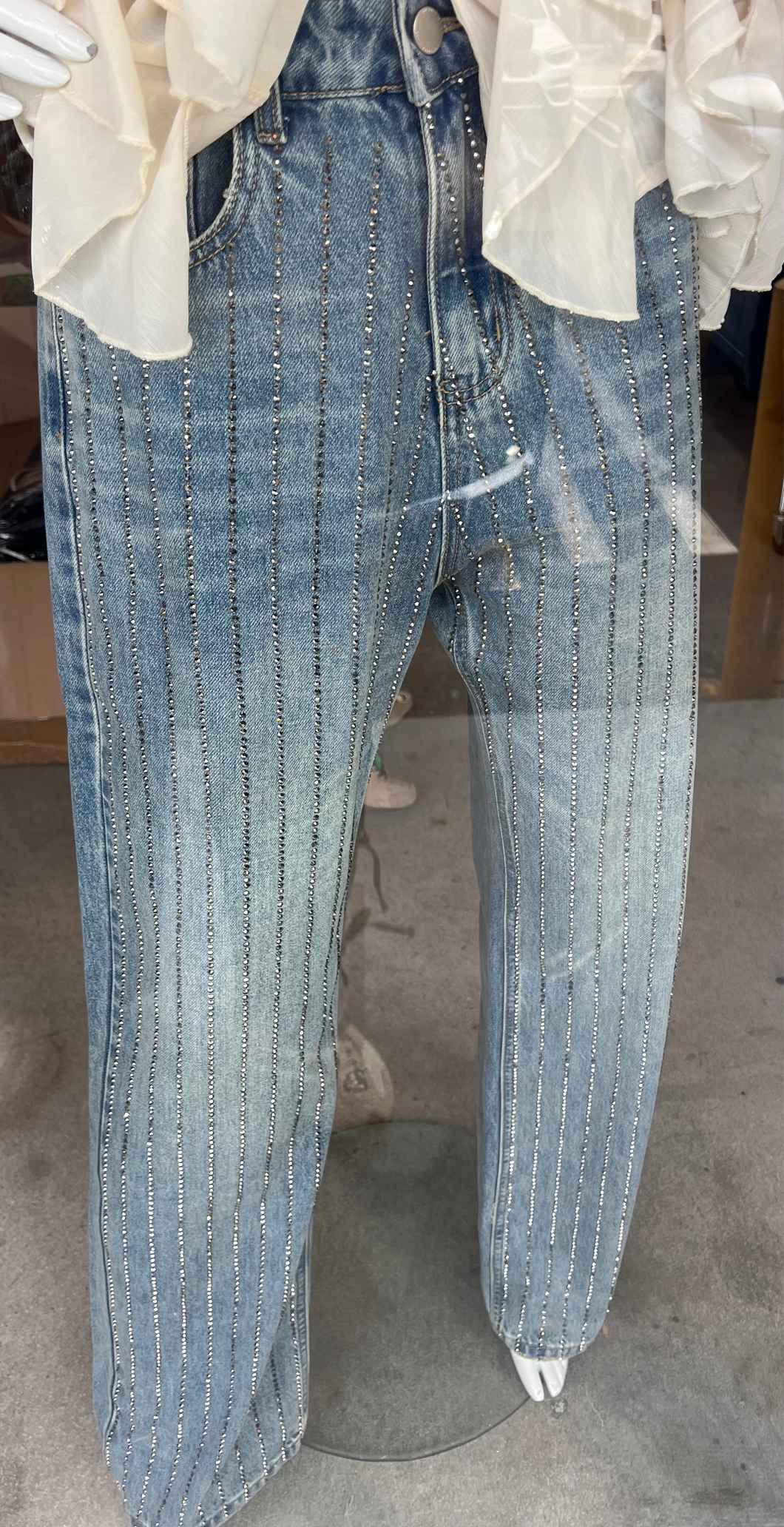 Embellished Straight Leg Jeans