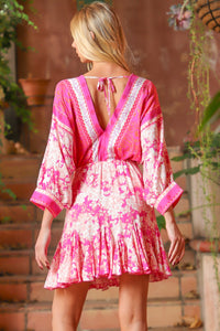 Fuchsia Printed Dress