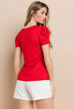 Load image into Gallery viewer, Amor Foil Print Puff Shoulder Top
