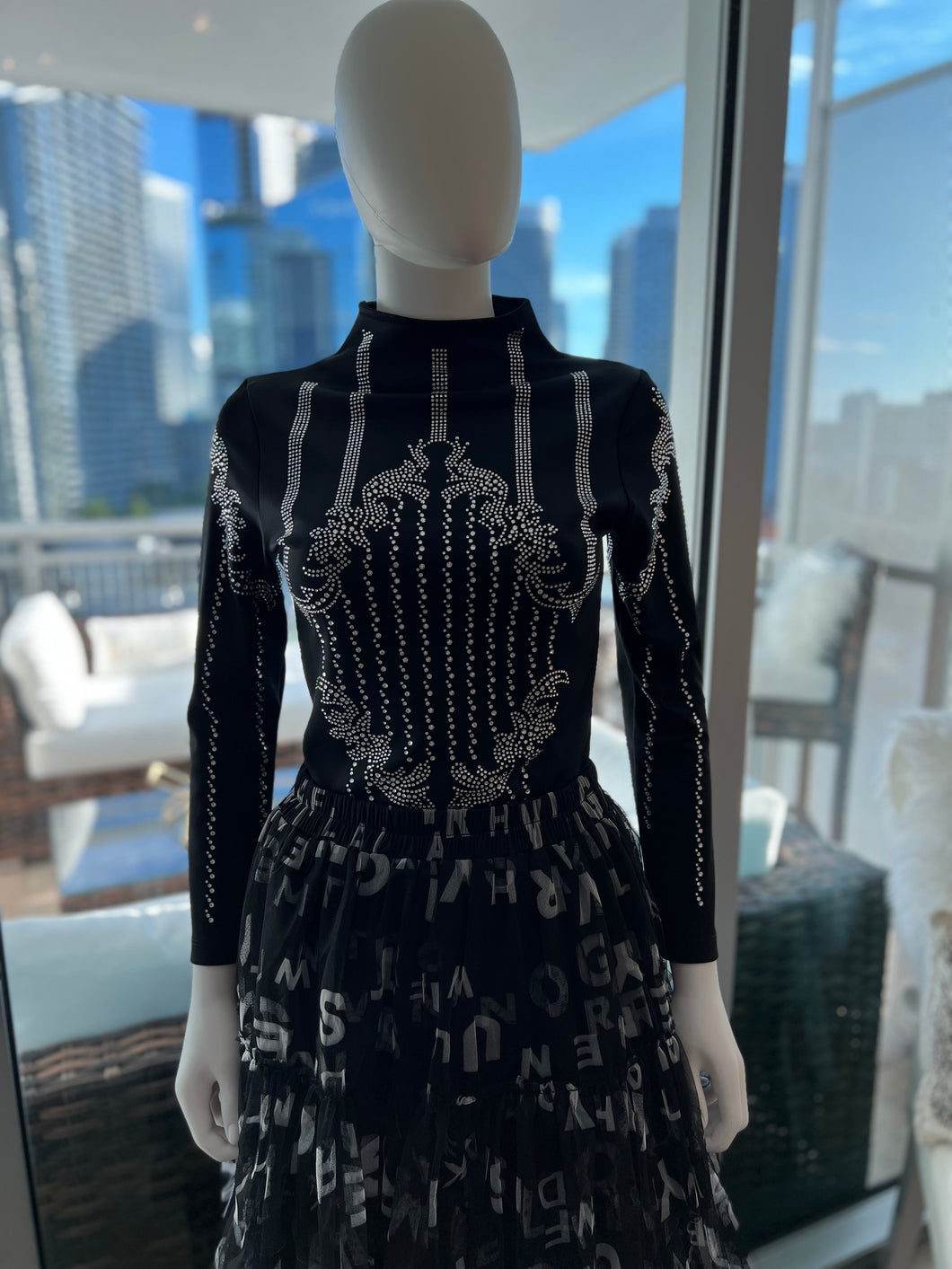 Rhinestones Long Sleeve Top