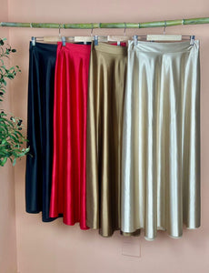 Satin Long Skirt