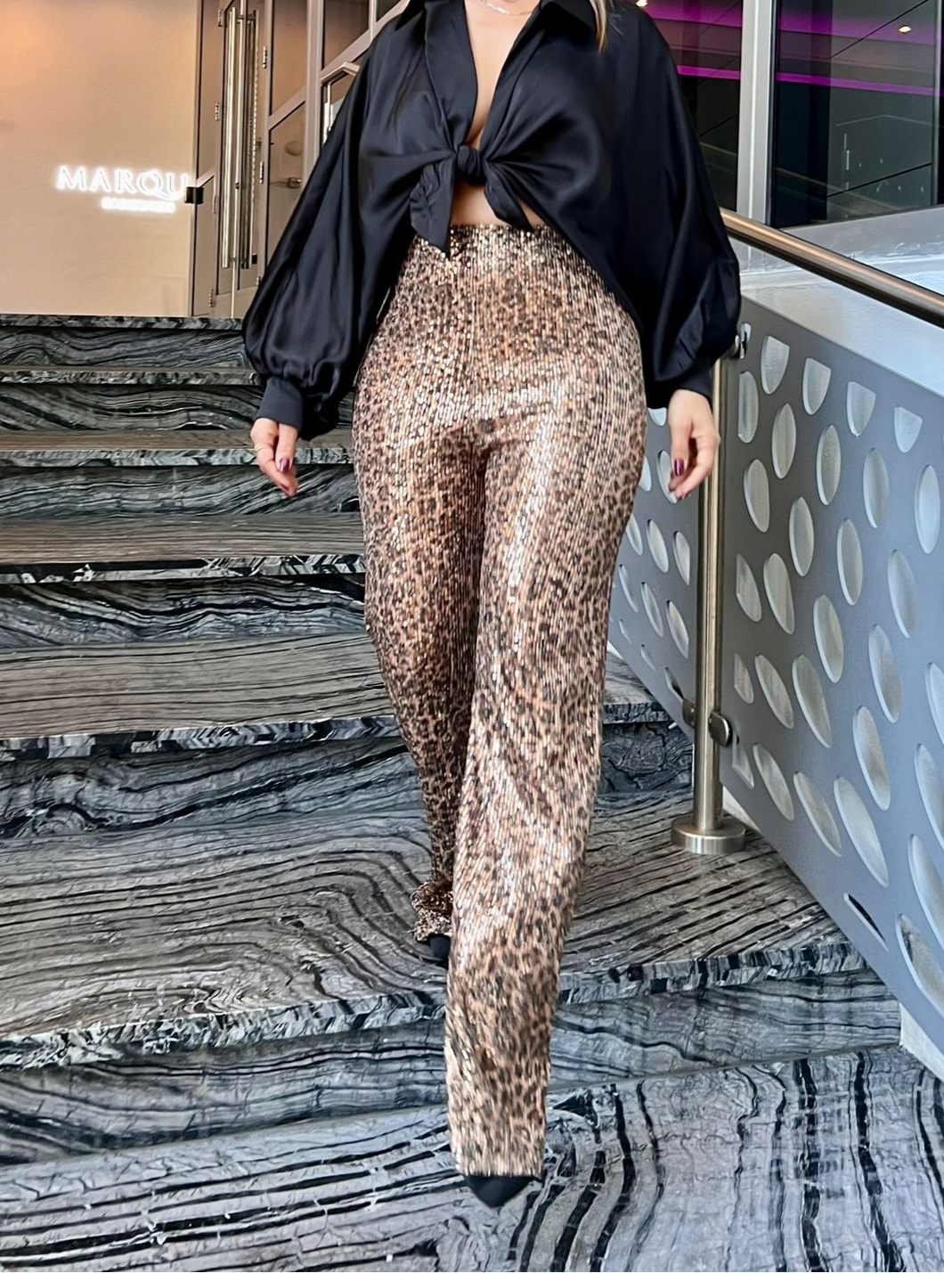 Sequins Pants Leopard