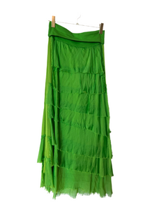 Kelly Green Silk Skirt