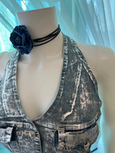 Cargar imagen en el visor de la galería, Foiled Halter Denim Top
