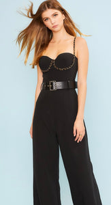 Chain Trim Strap Jumpsuit