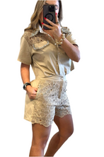 Load image into Gallery viewer, Mocha Lace &amp; Rhinestones Details SET

