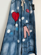 Load image into Gallery viewer, Casual Denim Print Graphic Wide Leg Pants
