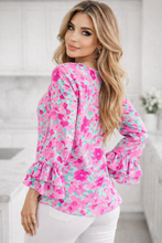 Cargar imagen en el visor de la galería, Floral Frill Blouse Pink
