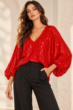 Cargar imagen en el visor de la galería, Red Sequins Top
