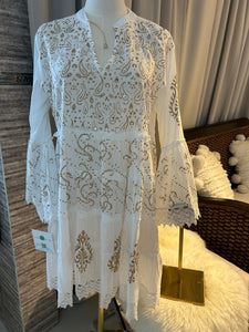 Short Dress White w/ Gold