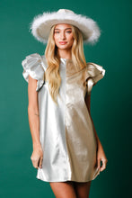 Load image into Gallery viewer, Color Block Metallic Faux Leather Dress
