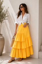 Cargar imagen en el visor de la galería, Lux Solid High Waist Ruffled Skirt
