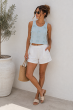 Load image into Gallery viewer, Satin Bow Sleeveless Light Blue Tank Top
