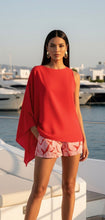 Load image into Gallery viewer, Red One Shoulder Caftan Top
