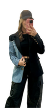 Load image into Gallery viewer, Color Block Denim Jacket
