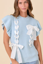 Load image into Gallery viewer, Knit Baby Blue Coquette Top
