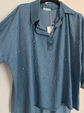 Load image into Gallery viewer, Sparkle Viscose Denim Blouse
