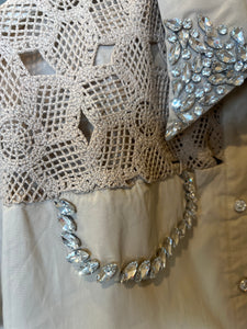 Mocha Lace & Rhinestones Details SET