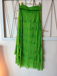 Kelly Green Silk Skirt