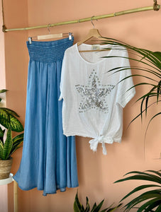 Light Denim Palazzo