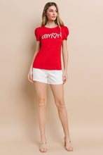 Load image into Gallery viewer, Amor Foil Print Puff Shoulder Top
