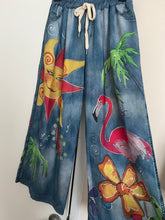 Load image into Gallery viewer, Casual Denim Print Graphic Wide Leg Pants
