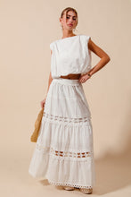 Load image into Gallery viewer, Crop Bubble Top &amp; Maxi Skirt SET
