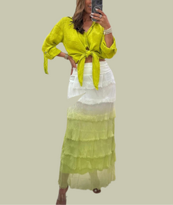 Kelly Green Silk Skirt