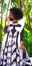 Load image into Gallery viewer, Woman Designer Black &amp; White Maxi Dress

