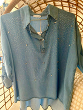 Load image into Gallery viewer, Sparkle Viscose Denim Blouse
