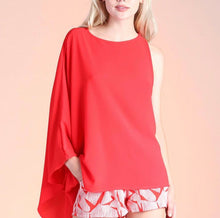 Cargar imagen en el visor de la galería, Red One Shoulder Caftan Top
