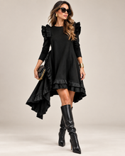 Load image into Gallery viewer, Asymmetrical Black Dress

