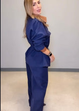 Load image into Gallery viewer, Peplum Zip Jacket &amp; Pants Set
