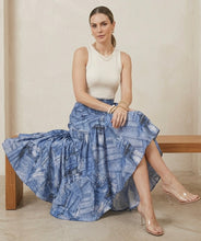 Load image into Gallery viewer, Denim Print Wrap Skirt
