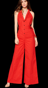 Red Tailored Jumpsuit