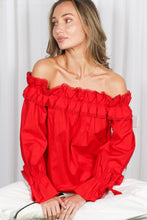 Load image into Gallery viewer, Romantic Off Shoulder Ruffle Blouse
