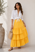 Cargar imagen en el visor de la galería, Lux Solid High Waist Ruffled Skirt
