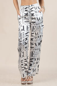 Vogue Print Satin Cargo Pants
