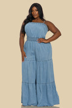 Cargar imagen en el visor de la galería, PLUS - Curvy Chic Smocked Denim Jumpsuit
