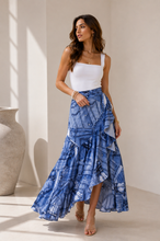 Load image into Gallery viewer, Denim Print Wrap Skirt

