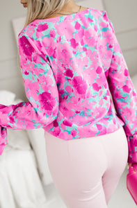 Floral Frill Blouse Pink